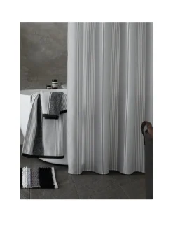 Catherine Lansfield Textured Stripe Shower Curtain