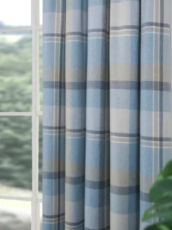 Very Home Braemar Check Pleated Lined Curtains -Rust-Oleum || d-c-fix || Harris Sales TL6GW SQ4 0000000027 DUCK EGG SLd2