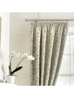 Curtina Bird Trail Pencil Pleat Lined Curtains -Rust-Oleum || d-c-fix || Harris Sales TLM7U SQ4 0000000027 DUCK EGG SLd2