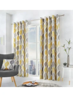 Fusion Lennox Lined Eyelet Curtains