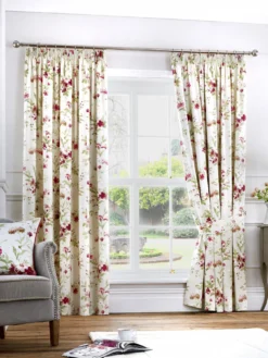 Fusion Jeannie Pencil Pleat Lined Curtains -Rust-Oleum || d-c-fix || Harris Sales TLMEM SQ3 0000000017 RED SLd1