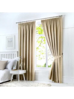 Fusion Dijon Pencil Pleat Lined Curtains