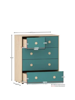 Vida Designs Neptune 5 Drawer Chest -Rust-Oleum || d-c-fix || Harris Sales TPXGK SQ3 0000000020 BLUE SLa