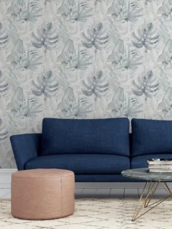 ARTHOUSE Chalky Tropical Soft Navy Wallpaper