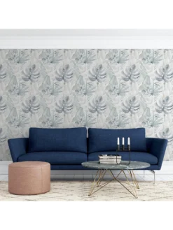 ARTHOUSE Chalky Tropical Soft Navy Wallpaper -Rust-Oleum || d-c-fix || Harris Sales TQD4R SQ5 0000000048 NAVY RSr