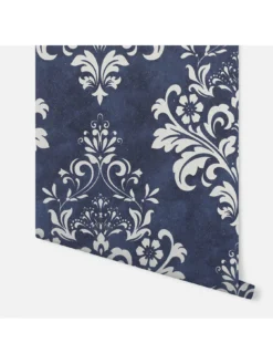 ARTHOUSE Baroque Damask Navy & Grey Wallpaper -Rust-Oleum || d-c-fix || Harris Sales TQD7K SQ3 0000000048 NAVY SLd1