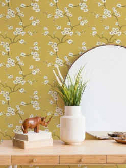 Fresco  Apple Blossom Ochre Wallpaper