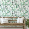 Fresco Watercolour Green Leaves Wallpaper