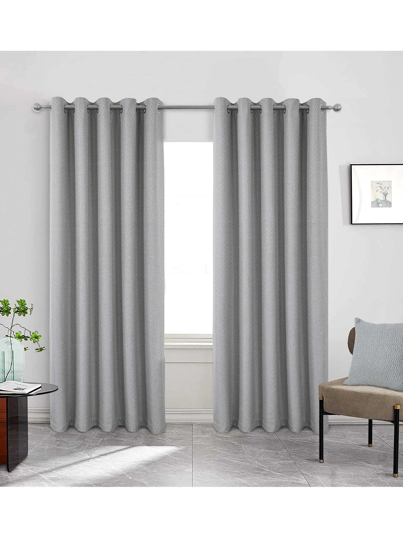 Very Home Woolacombe Blackout Lined Eyelet Curtains 1 Very Home Woolacombe Blackout Lined Eyelet Curtains