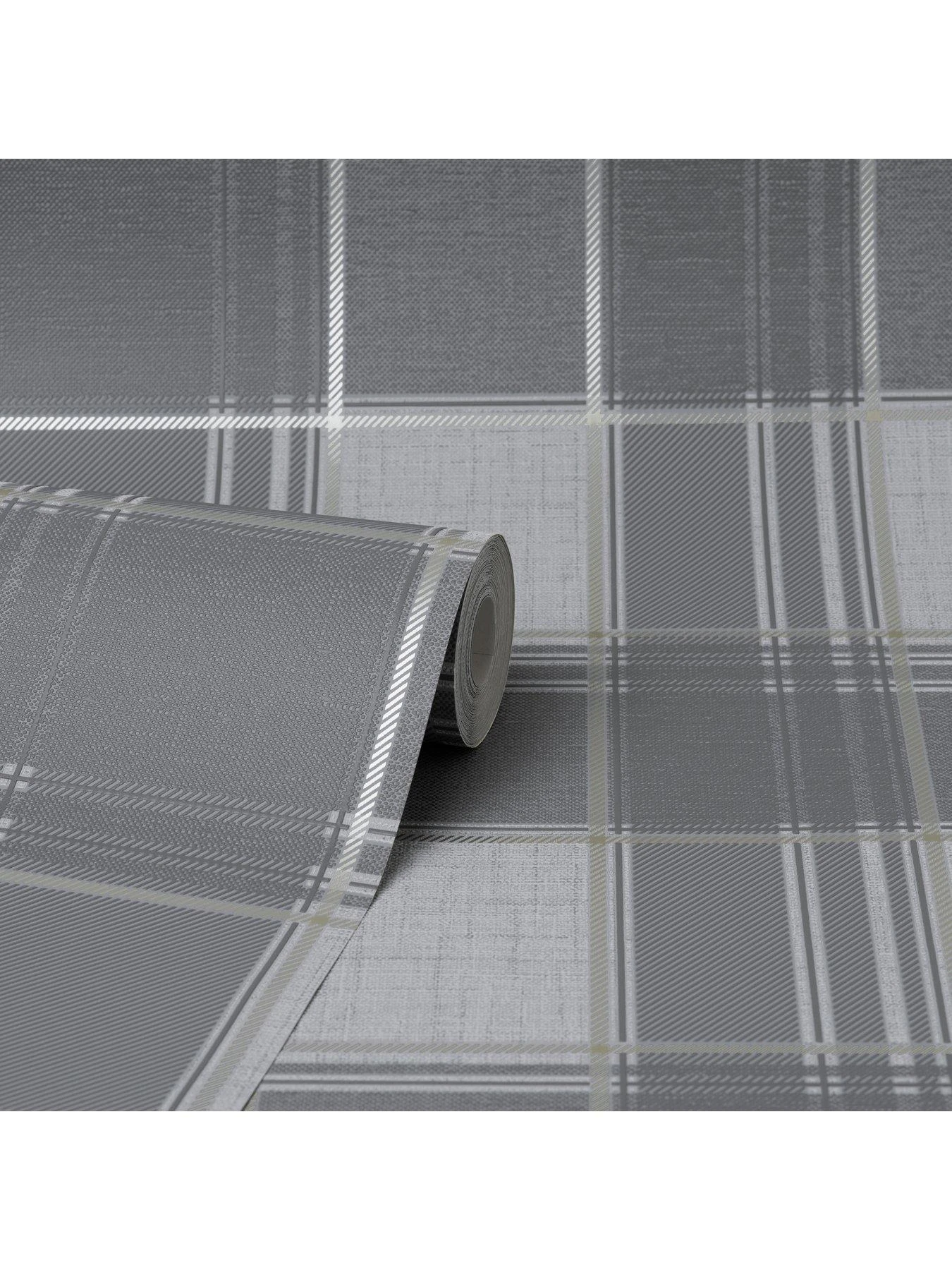 Fine D??cor Larson Check Charcoal/gold 2 Fine D??cor Larson Check Charcoal/gold - Image 2