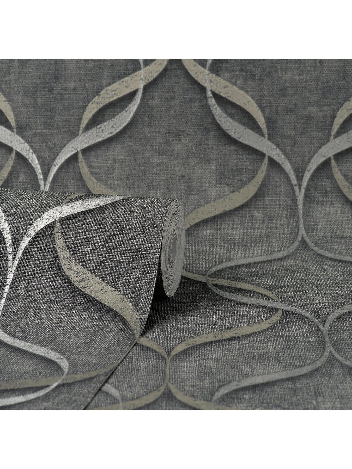 Fine D??cor Milano Wave Wallpaper - Charcoal 2 Fine D??cor Milano Wave Wallpaper - Charcoal - Image 2