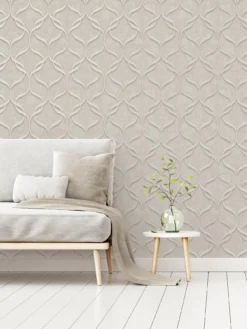 Fine Décor Milano Wave Wallpaper - Stone