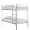 Very Home Domino Metal Bunk Bed Frame With Mattress Options - Ladder And Guard Rail On Top Bunk