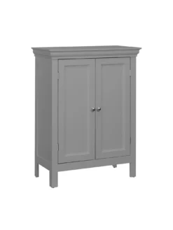 Teamson Home Stratford 2 Door Bathroom Floor Cabinet - Grey -Rust-Oleum || d-c-fix || Harris Sales TY7FE SQ3 0000000005 GREY SLd1