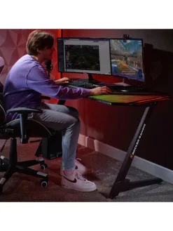 X Rocker Jaguar Grey Esports Gaming Desk With LED Edge Lighting -Rust-Oleum || d-c-fix || Harris Sales U7JKH SQ5 0000000005 GREY SLd2