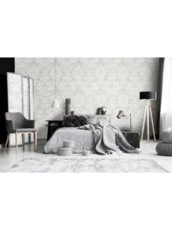 Superfresco Easy Venetian Damask Grey Wallpaper