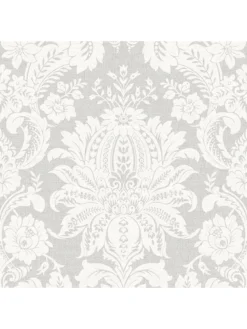 Superfresco Easy Venetian Damask Grey Wallpaper -Rust-Oleum || d-c-fix || Harris Sales UA9W7 SQ3 0000000005 GREY SLd1