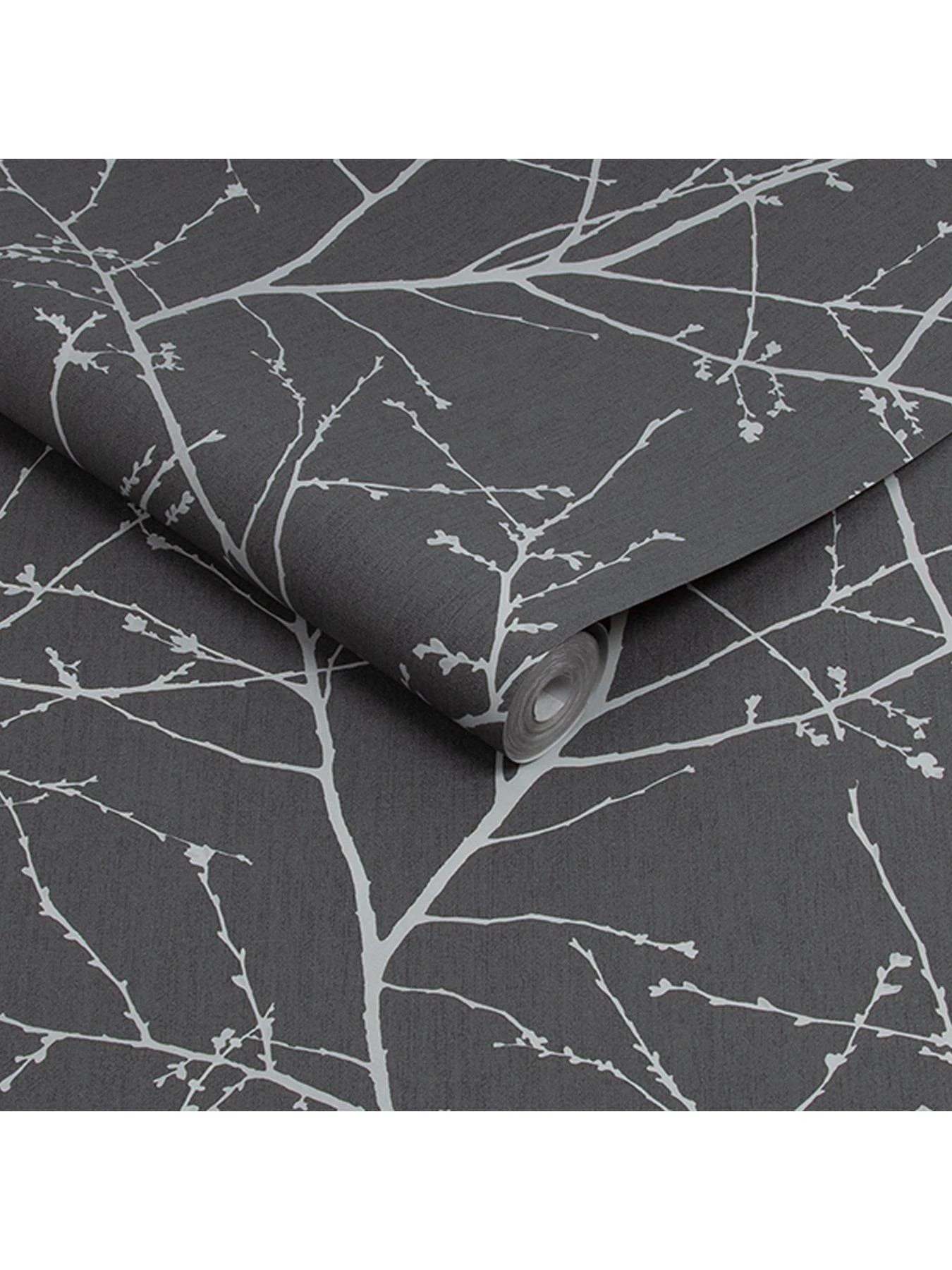 Superfresco Easy Innocence Charcoal/Silver Wallpaper 2 Superfresco Easy Innocence Charcoal/Silver Wallpaper - Image 2