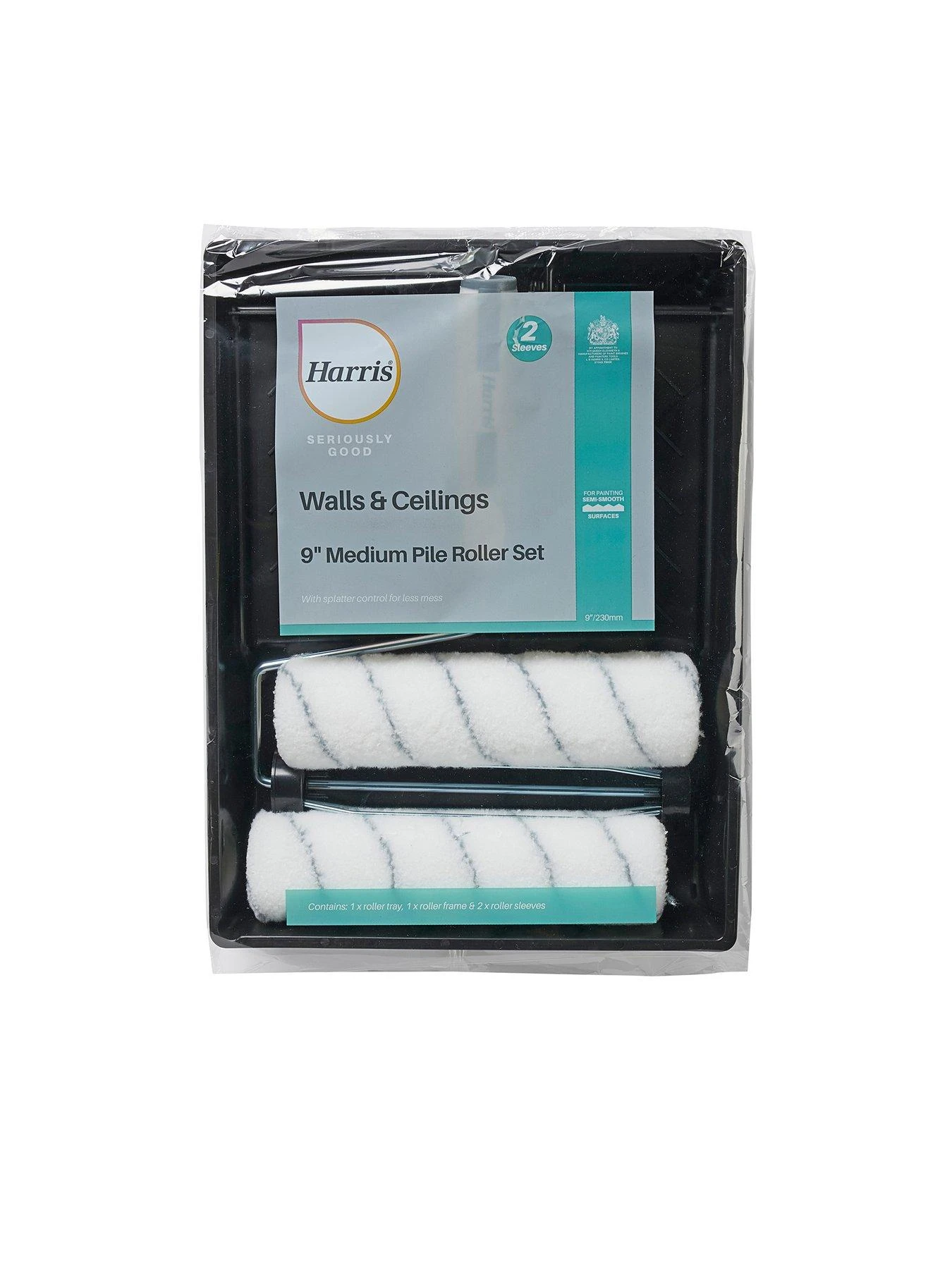 Harris Seriously Good Walls & Ceilings Twin Medium Pile Roller Set 9in - 634 Grams 2 Harris Seriously Good Walls & Ceilings Twin Medium Pile Roller Set 9in - 634 Grams - Image 2
