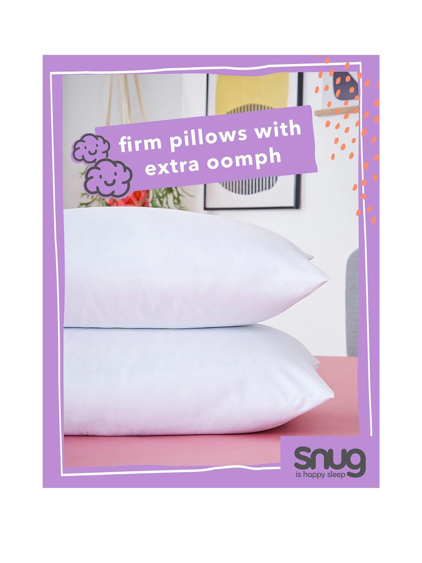 Snug Fantastically Firm Pillow Pair - White 1 Snug Fantastically Firm Pillow Pair - White
