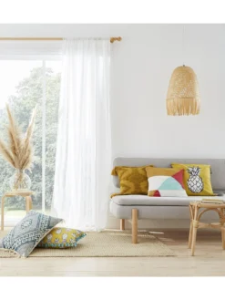 Pineapple Elephant Aletta Tufted Texture Stripe Slot Top Voile Panel