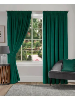 Very Home Montreal Velour Pencil Pleat Lined Curtains