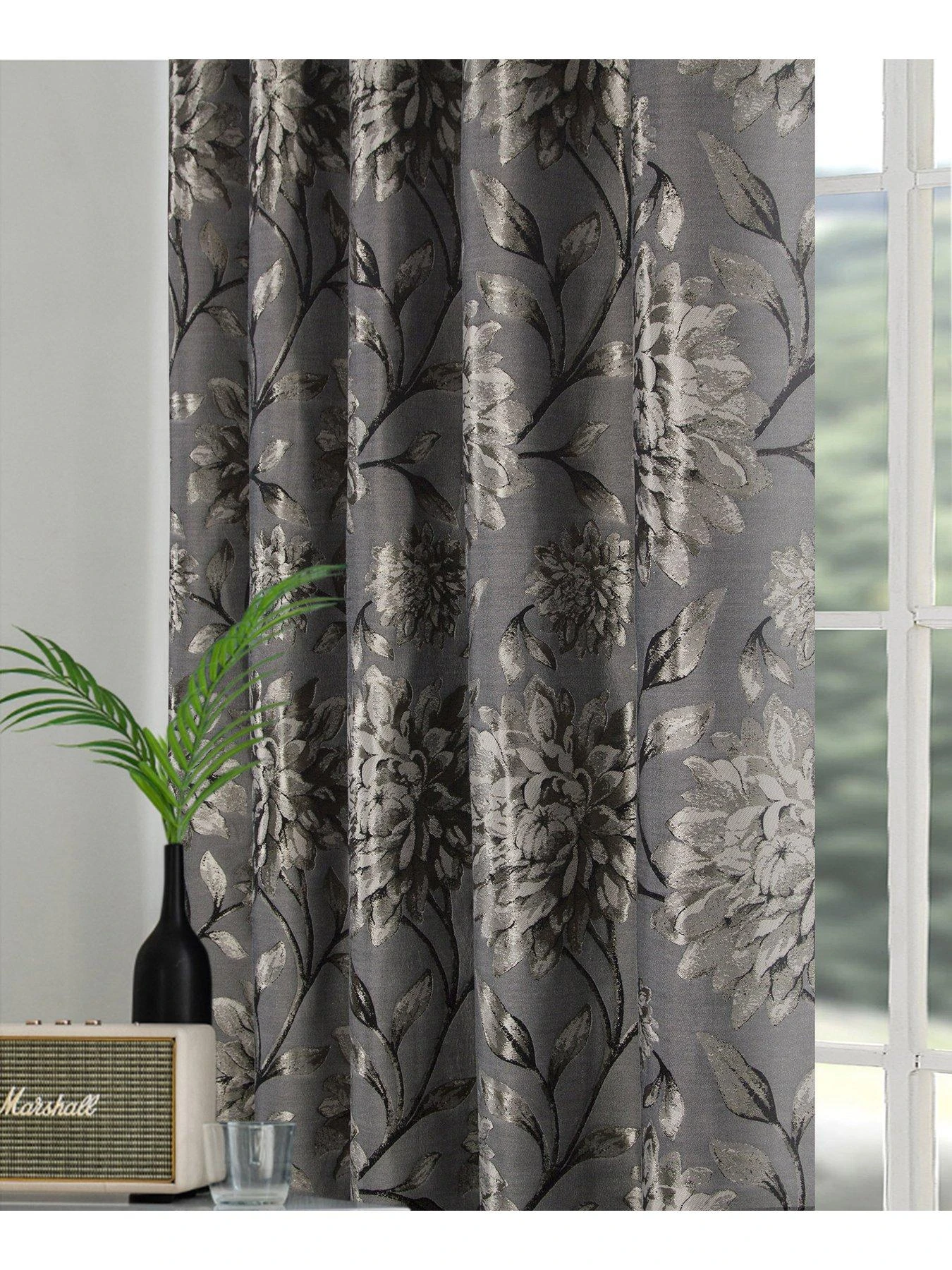 Very Home Elanie Eyelet Lined Curtains 2 Very Home Elanie Eyelet Lined Curtains - Image 2