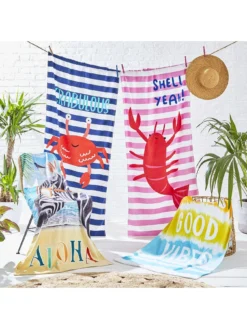 Catherine Lansfield High Tides Beach Towel -Rust-Oleum || d-c-fix || Harris Sales UHQGD SQ5 0000000020 BLUE SLd3