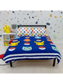 Pokemon Badges Double Duvet Cover Set - Multi