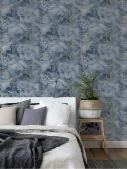 ARTHOUSE Bahia Marble Navy Wallpaper
