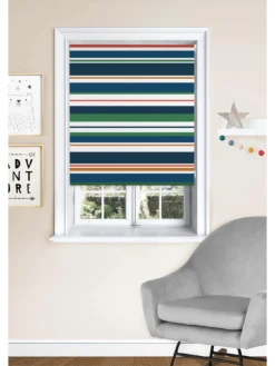 Very Home Retro Stripe Printed Blackout Roller Blind -Rust-Oleum || d-c-fix || Harris Sales UTWBK SQ3 0000000029 MULTI SLd1