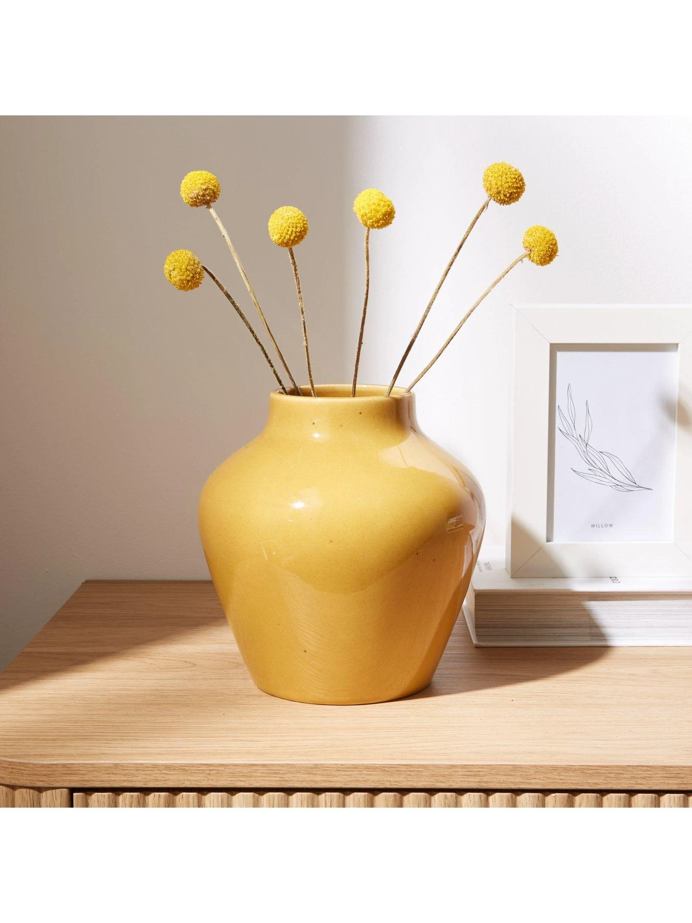 Very Home Yellow Ceramic Vase 2 Very Home Yellow Ceramic Vase - Image 2