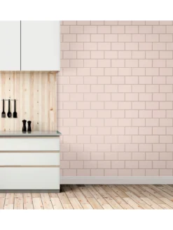 Crown Metro Tile Wallpaper -Rust-Oleum || d-c-fix || Harris Sales UZVFM SQ5 0000000591 BLUSH RSr