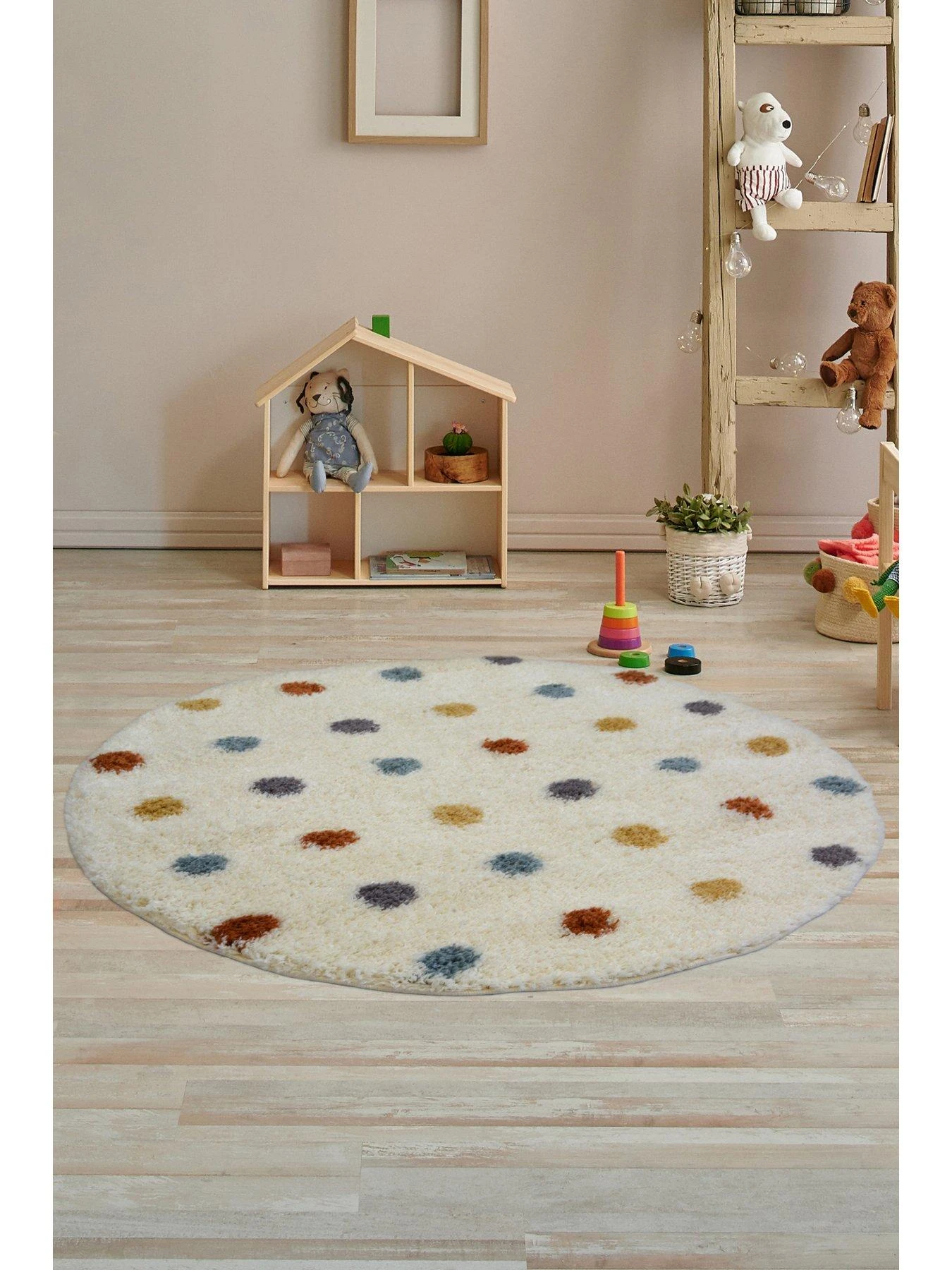 Everyday Snug Shaggy Circle Rug Spot 100 Cm 2 Everyday Snug Shaggy Circle Rug Spot 100 Cm - Image 2