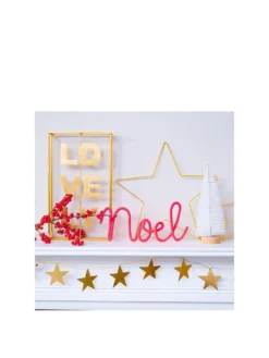 Bombay Duck Noel Rope Word Christmas Decoration - Neon Coral