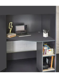 Julian Bowen Hercules High Sleeper With Wardrobe, Desk And Shelving - Grey -Rust-Oleum || d-c-fix || Harris Sales V65BC SQ3 0000000005 GREY SLd