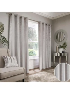 Appletree Conrad Eyelet Curtains  -Rust-Oleum || d-c-fix || Harris Sales V8UQ7 SQ4 0000000035 SILVER SLd2