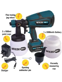 Mylek Compakt Cordless Paint Sprayer Kit 20V