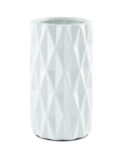 Everyday White Geo Vase