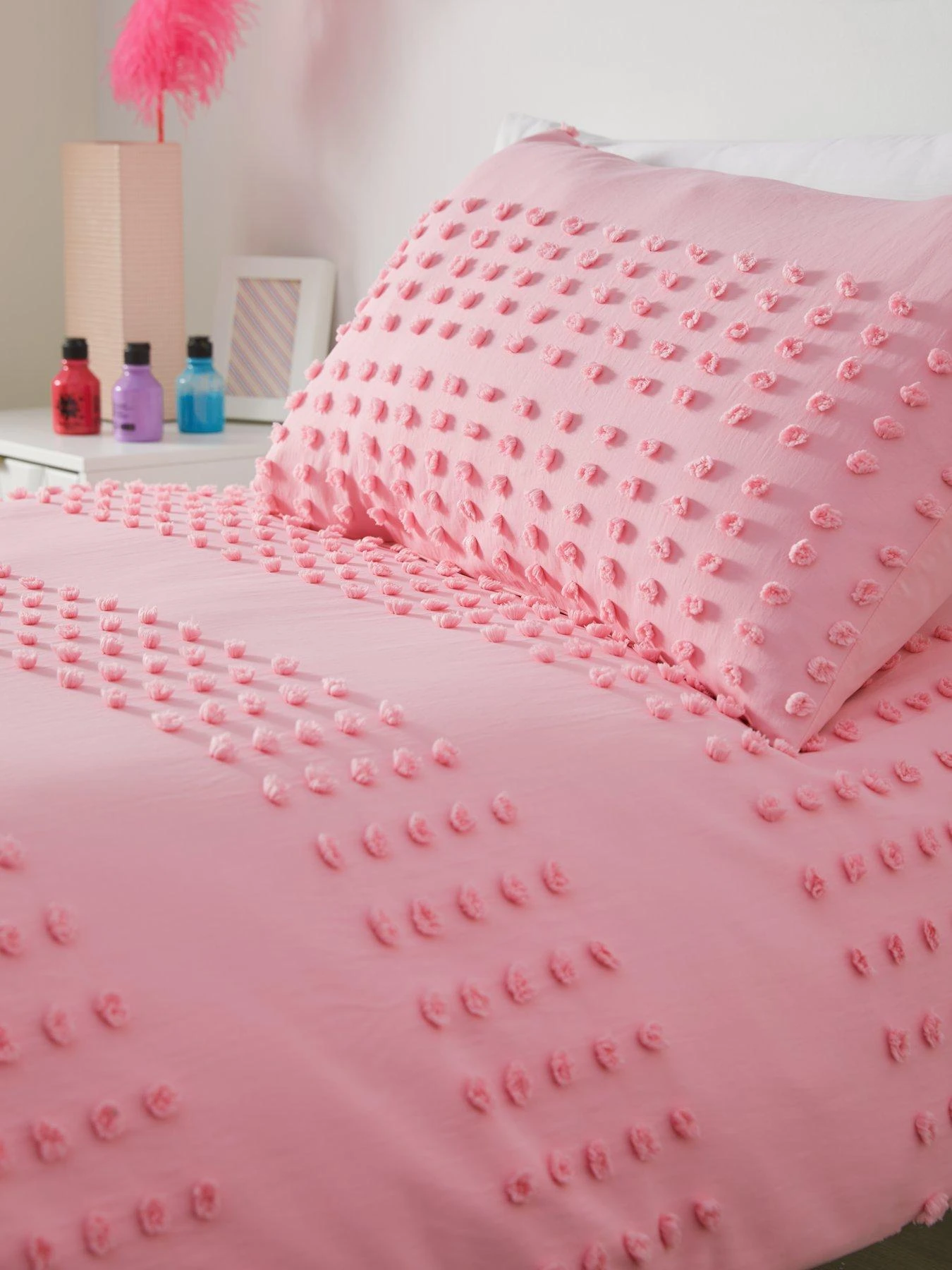 Very Home Tufted Single Duvet Cover Set - Pink 3 Very Home Tufted Single Duvet Cover Set - Pink - Image 3