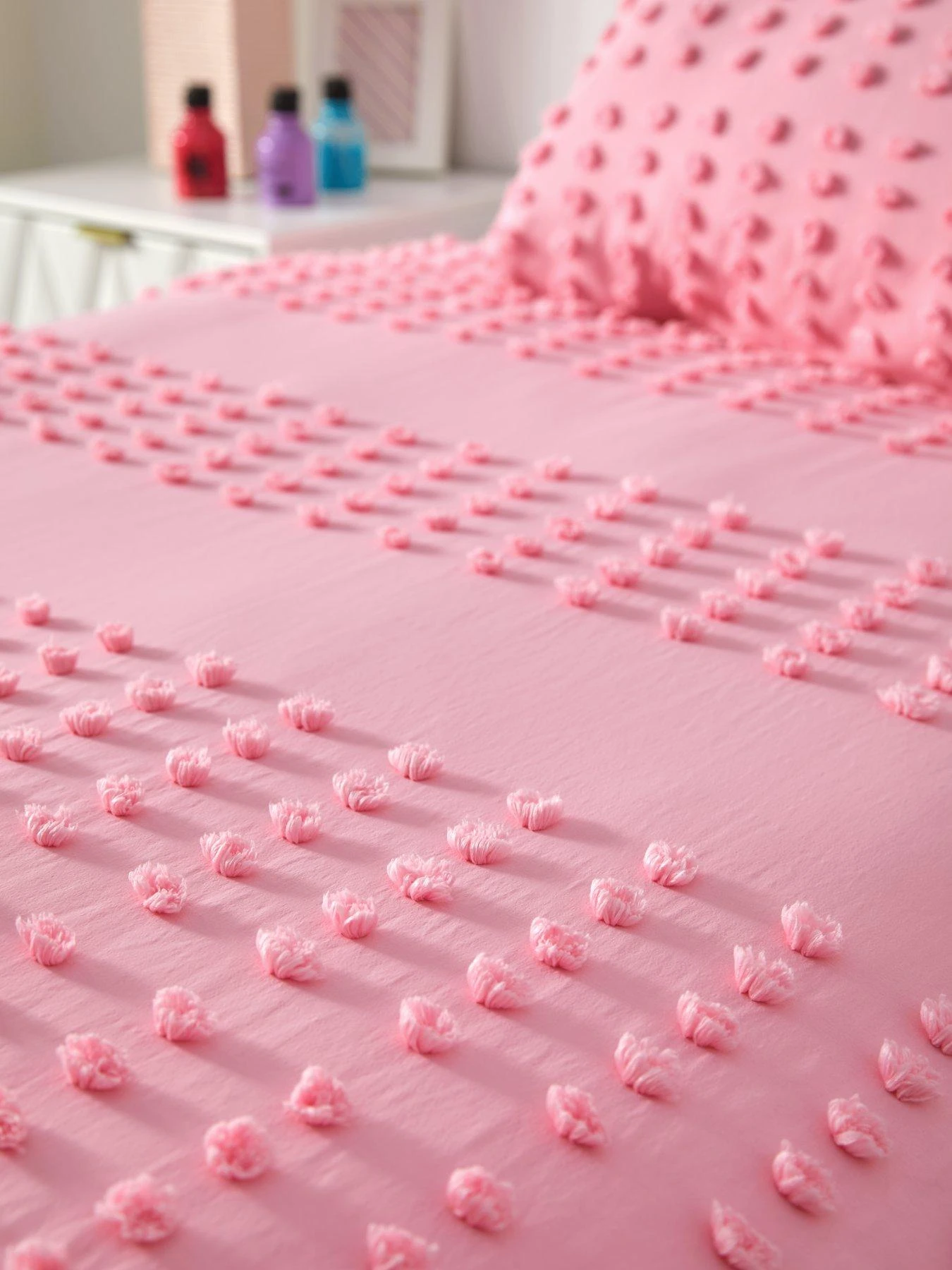 Very Home Tufted Single Duvet Cover Set - Pink 4 Very Home Tufted Single Duvet Cover Set - Pink - Image 4