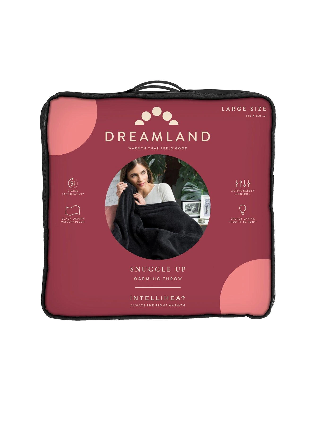 Dreamland Snuggle Up Large Electric Warming Throw - Black 7 Dreamland Snuggle Up Large Electric Warming Throw - Black - Image 7