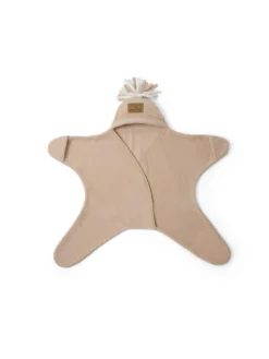 Clair De Lune Star Fleece Baby Wrap Blanket- Oatmeal