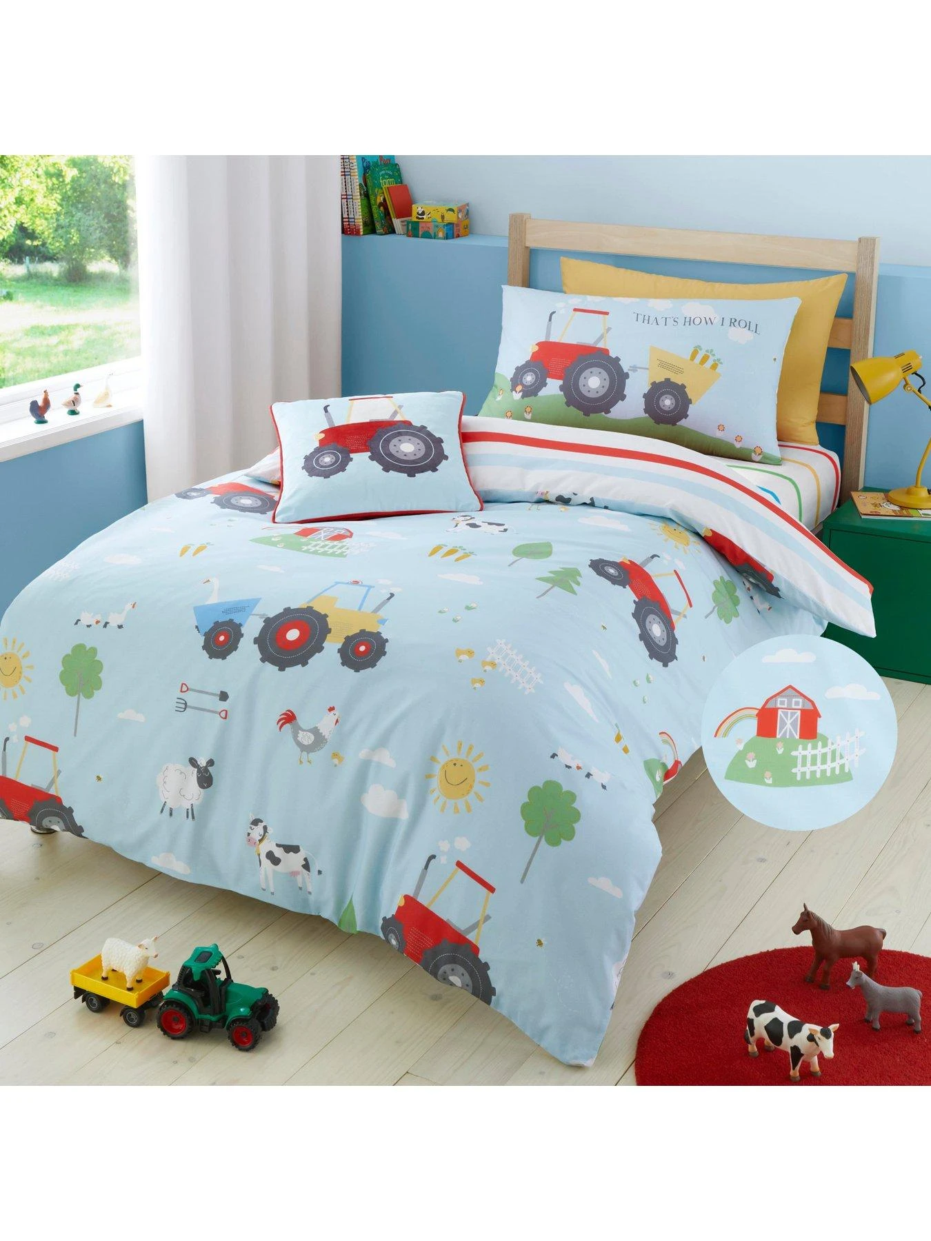 Bedlam Farmyard Friends Single Duvet Set - Multi 4 Bedlam Farmyard Friends Single Duvet Set - Multi - Image 4