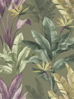 Rasch Akari Madagascar Floral Wallpaper -Rust-Oleum || d-c-fix || Harris Sales VFBME SQ3 0000000068 OLIVE SLd1