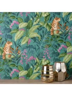 Crown Rajah Wallpaper In Teal -Rust-Oleum || d-c-fix || Harris Sales VFJQ8 SQ3 0000000082 TEAL SLd1