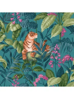 Crown Rajah Wallpaper In Teal -Rust-Oleum || d-c-fix || Harris Sales VFJQ8 SQ7 0000000082 TEAL RSr