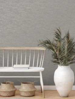 Fine Décor Miya Grasscloth Wallpaper In Grey