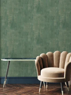 Vymura Romana Plain Wallpaper In Emerald