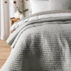 Bianca Cottonsoft Quilted Lines Bedspread Throw In Silver